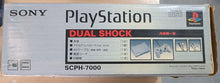 Charger l&#39;image dans la galerie, Console Sony PlayStation 1 (PS1) SCPH-7000 NTSC-J 60Hz - Version Dual Shock + Boîte + Manette PS1 + Câble Vidéo + Cable d&#39;alimentation 110V +  PSxMemCard (Lecture Backups + Imports) + Blocage Capot (Impression 3D)