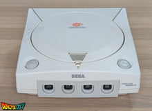 Charger l&#39;image dans la galerie, Dreamcast VA0 60Hz + Boîte + Bios Freezone + Patch 50Hz/60Hz Auto + Alimentation 220V + 1 Manette + Câble Vidéo RGB + Câble Alimentation + Serial Matching + Condensateurs GDROM changés (neuf)