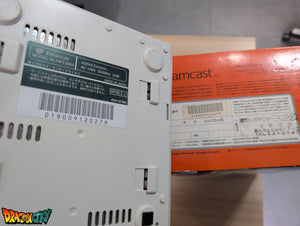 Dreamcast VA0 60Hz + Boîte + Bios Freezone + Patch 50Hz/60Hz Auto + Alimentation 220V + 1 Manette + Câble Vidéo RGB + Câble Alimentation + Serial Matching + Condensateurs GDROM changés (neuf)