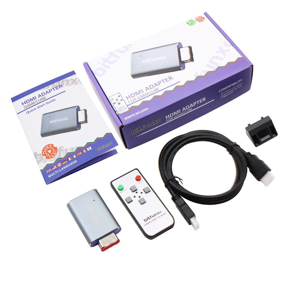 GameCube - Mini Adaptateur HDMI GCPlug + Câble HDMI + Télécommande (votre GameCube en HD !)